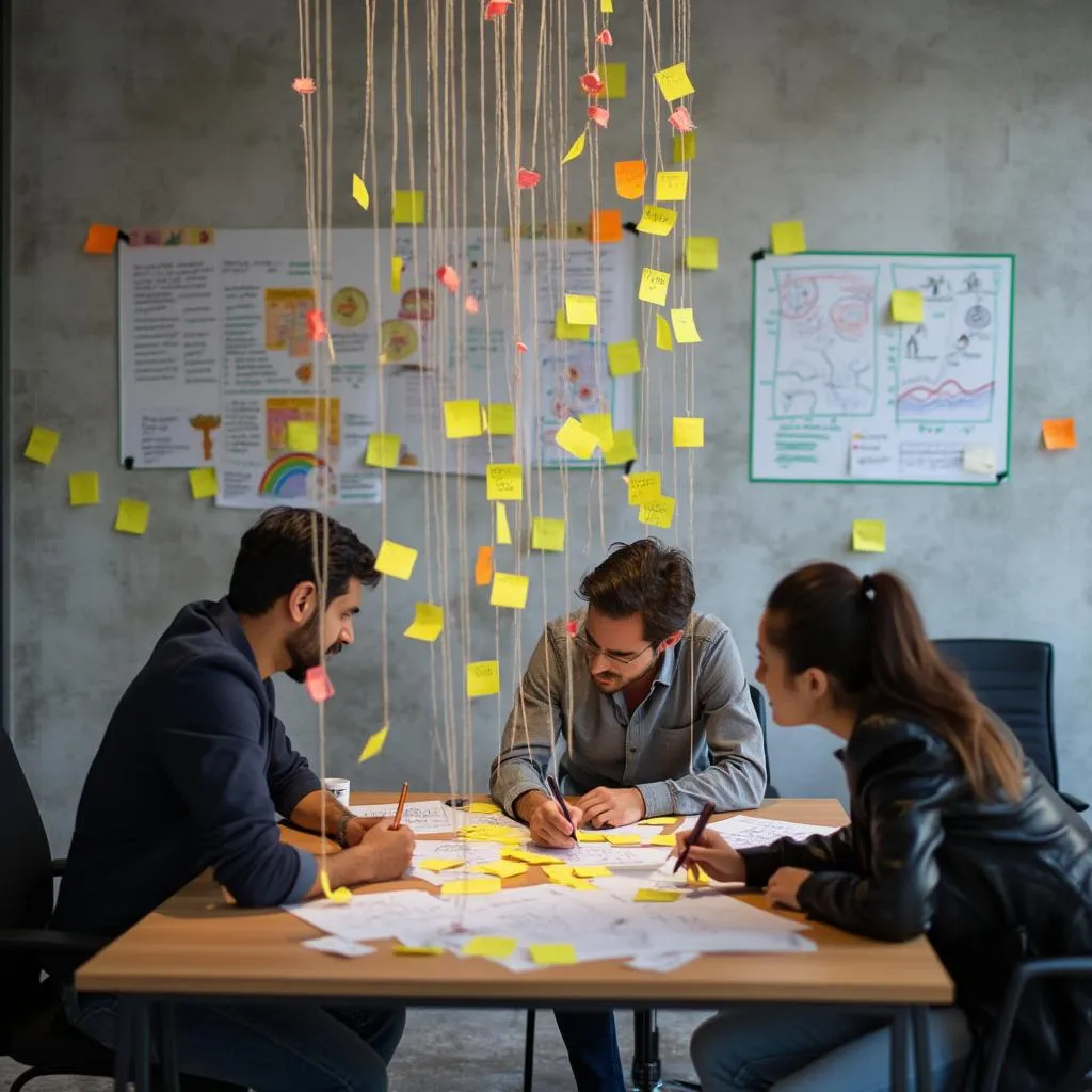 Equipo en sesión de design thinking